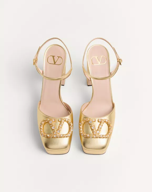 Valentino Vlogo Signature Platform Pump In Laminated Nappa 115Mm - Image 5